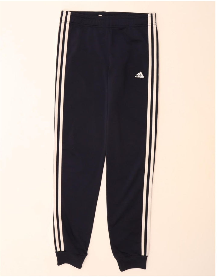 ADIDAS Boys Tracksuit Trousers Joggers 15-16 Years  Navy Blue Polyester