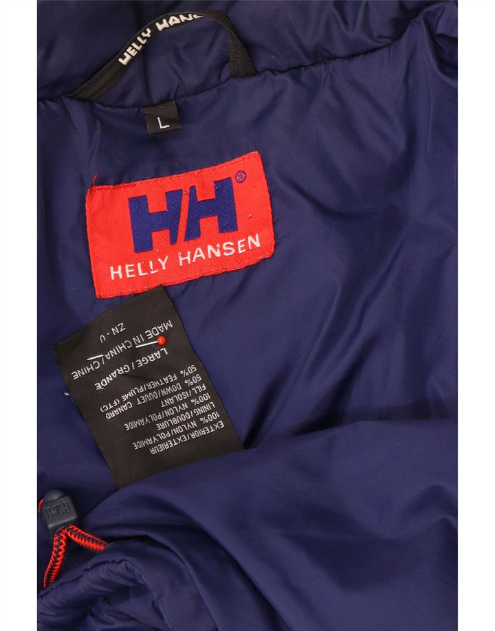 Jaqueta masculina acolchoada gráfica Helly Hansen Reino Unido 40 grande bloco colorido azul nylon