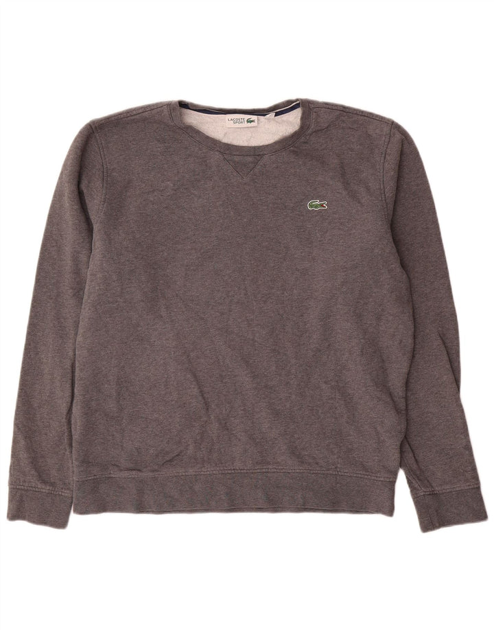 Lacoste moletom masculino tamanho 5 grande algodão cinza