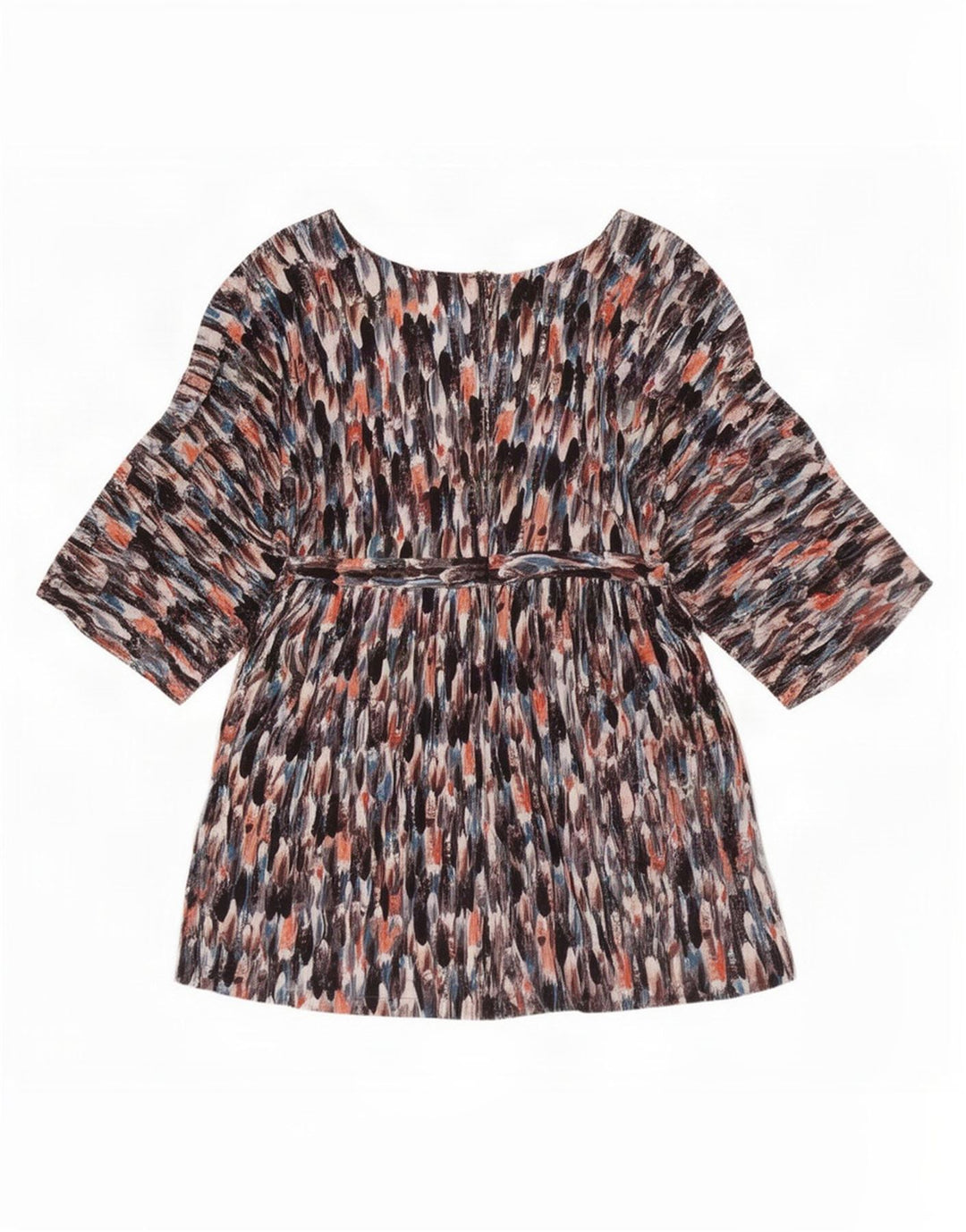 Túnica feminina Zara com padrão abstrato manga 3/4 Reino Unido 14 grande multicolorido