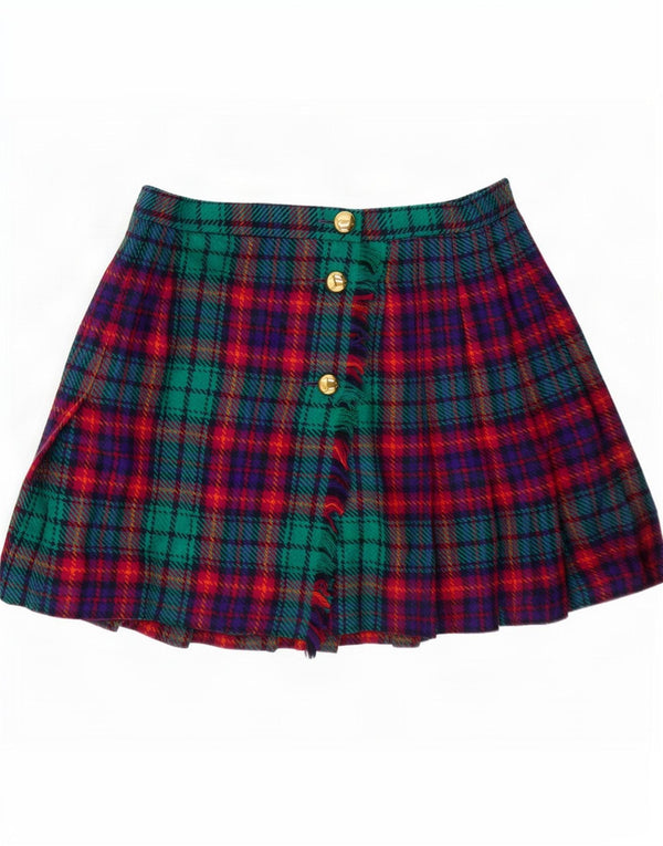 Vintage Womens High Waist Wrap Skirt IT 46 Large W30 Multicoloured Plaid