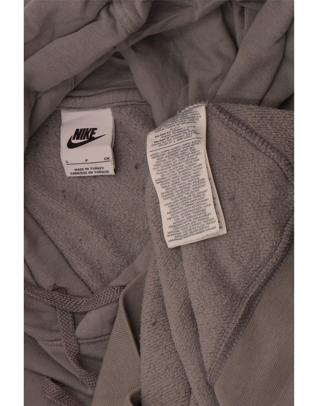 Jumper com capuz gráfico masculino Nike pequeno algodão cinza