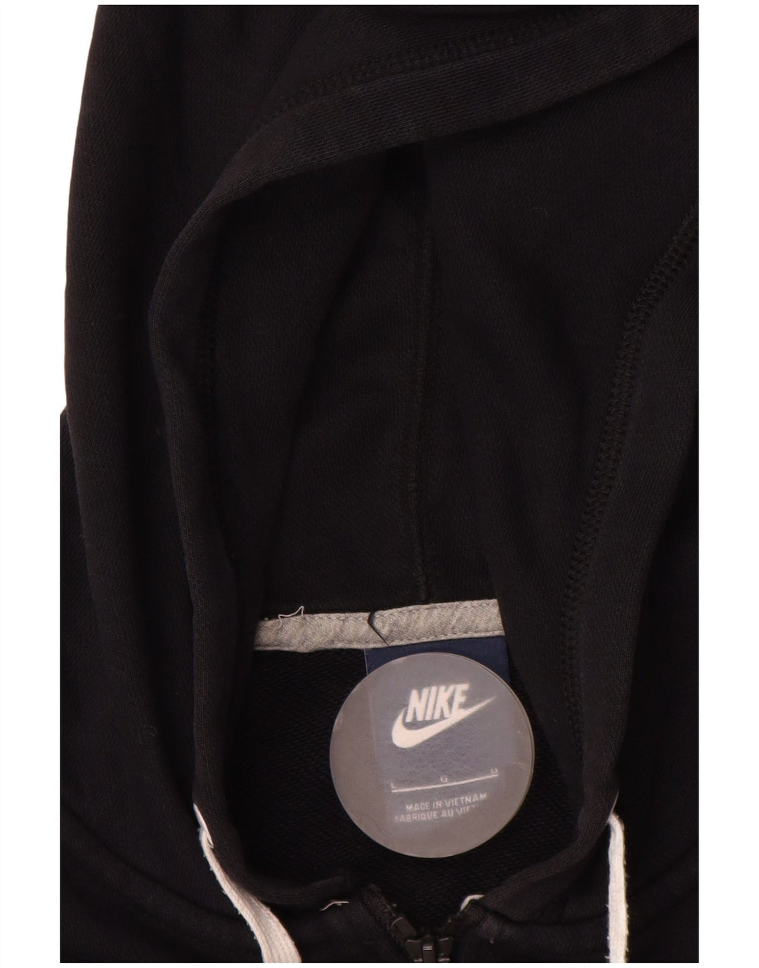 Suéter feminino Nike com capuz e zíper UK 16 grande algodão preto