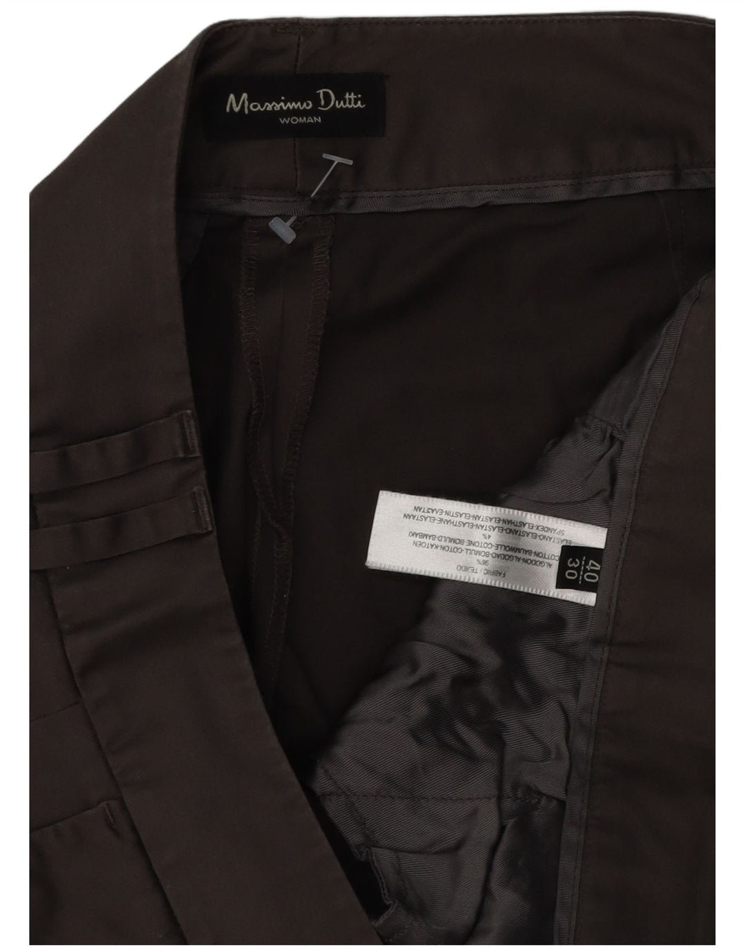 Calça feminina reta MASSIMO DUTTI EU 40 médio W32 L30 cinza