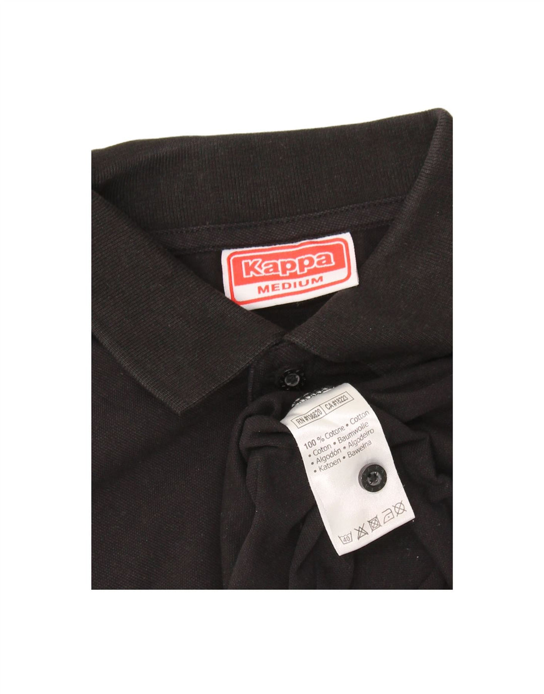 Camisa polo masculina KAPPA de algodão preto médio