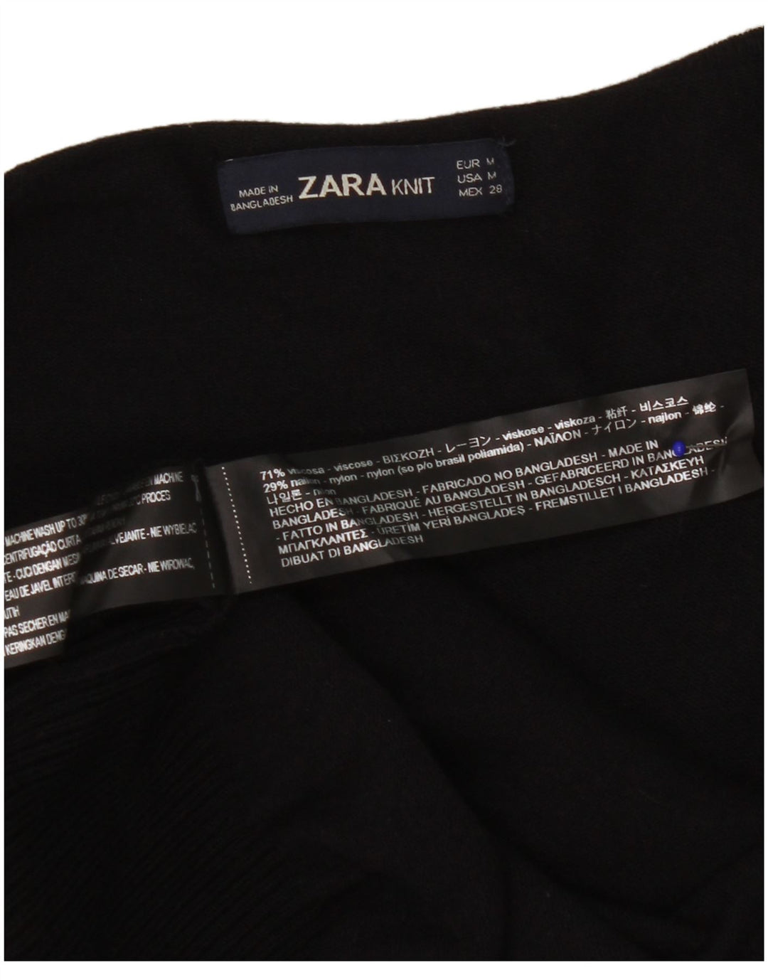 Suéter cardigã aberto feminino Zara Reino Unido 14 viscose preta média