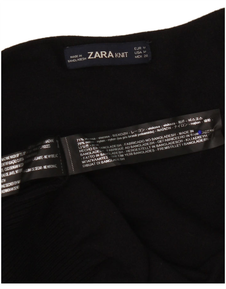 Suéter cardigã aberto feminino Zara Reino Unido 14 viscose preta média