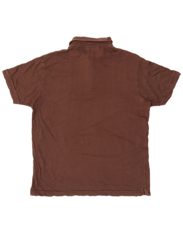 Camisa polo masculina Marlboro Classics grande listrada marrom