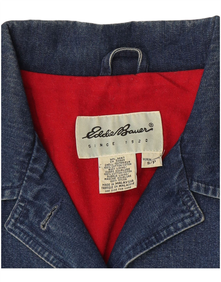 Jaqueta jeans feminina grande EDDIE BAUER Reino Unido 10 algodão azul pequeno