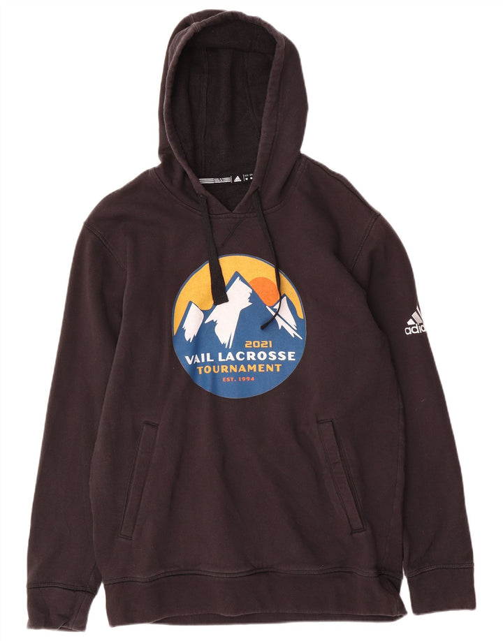 Adidas Mens Graphic Hoodie Jumper Médio Preto