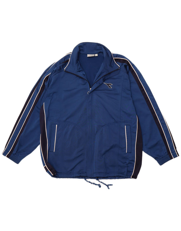 DIADORA Mens Treino Top Jacket UK 40 Grande Azul Colourblock Poliéster