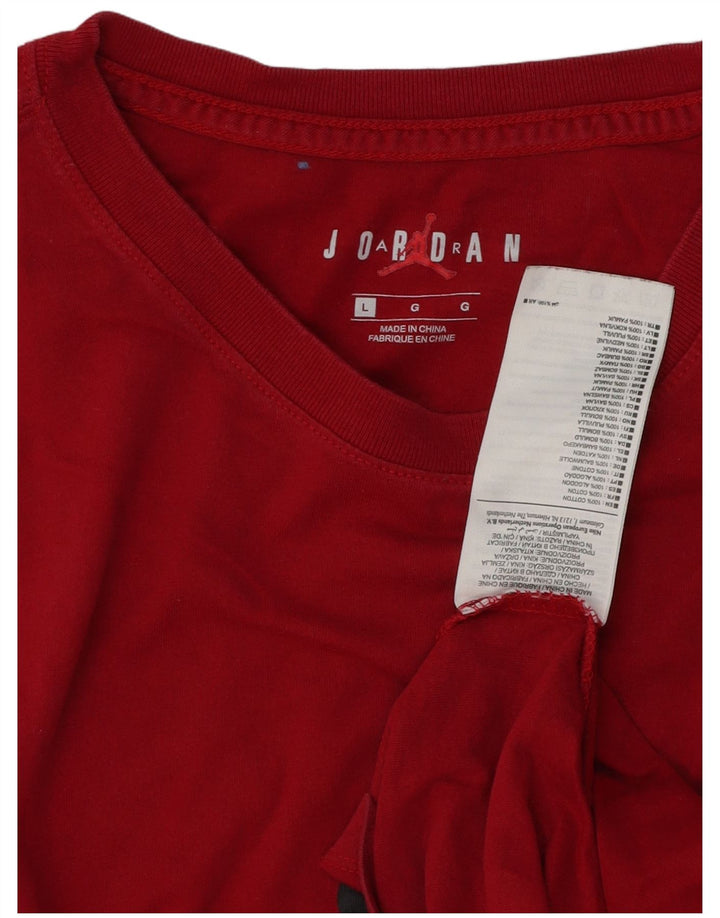 Camiseta Jordan masculina gráfica grande algodão vermelho
