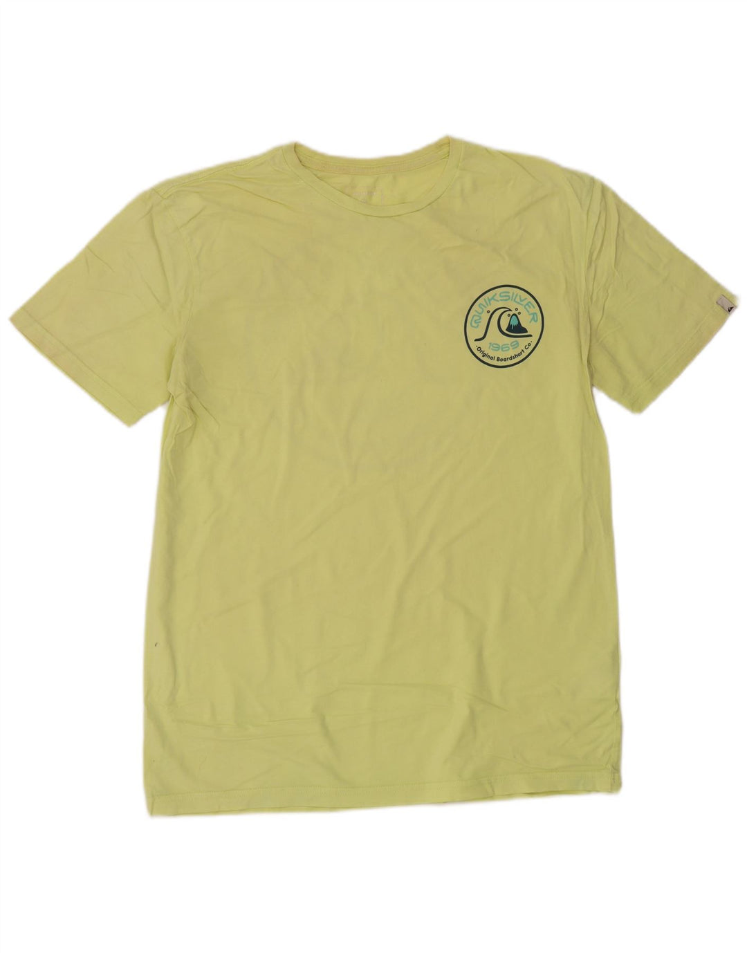 Camiseta masculina com estampa regular QUIKSILVER de algodão amarelo médio