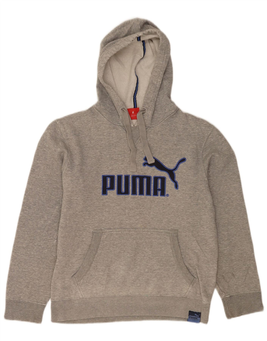 Puma masculino gráfico moletom com capuz pequeno cinza manchado
