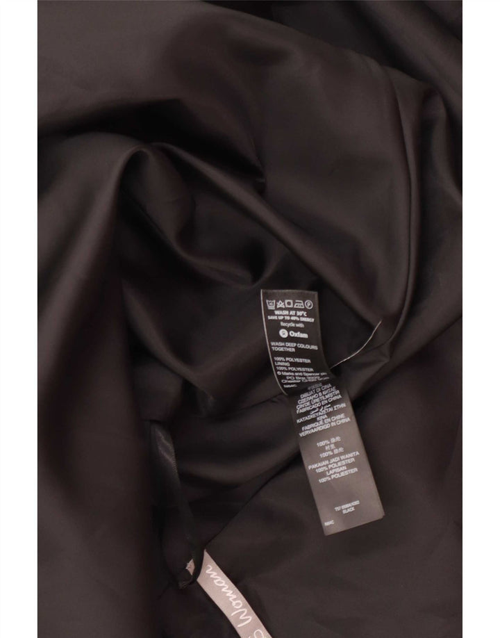 Saia lápis feminina Marks & Spencer Reino Unido 14 grande W32 poliéster preto