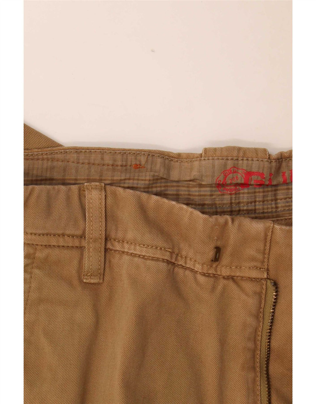 Calça masculina de terno reto Guru W33 L33 algodão marrom