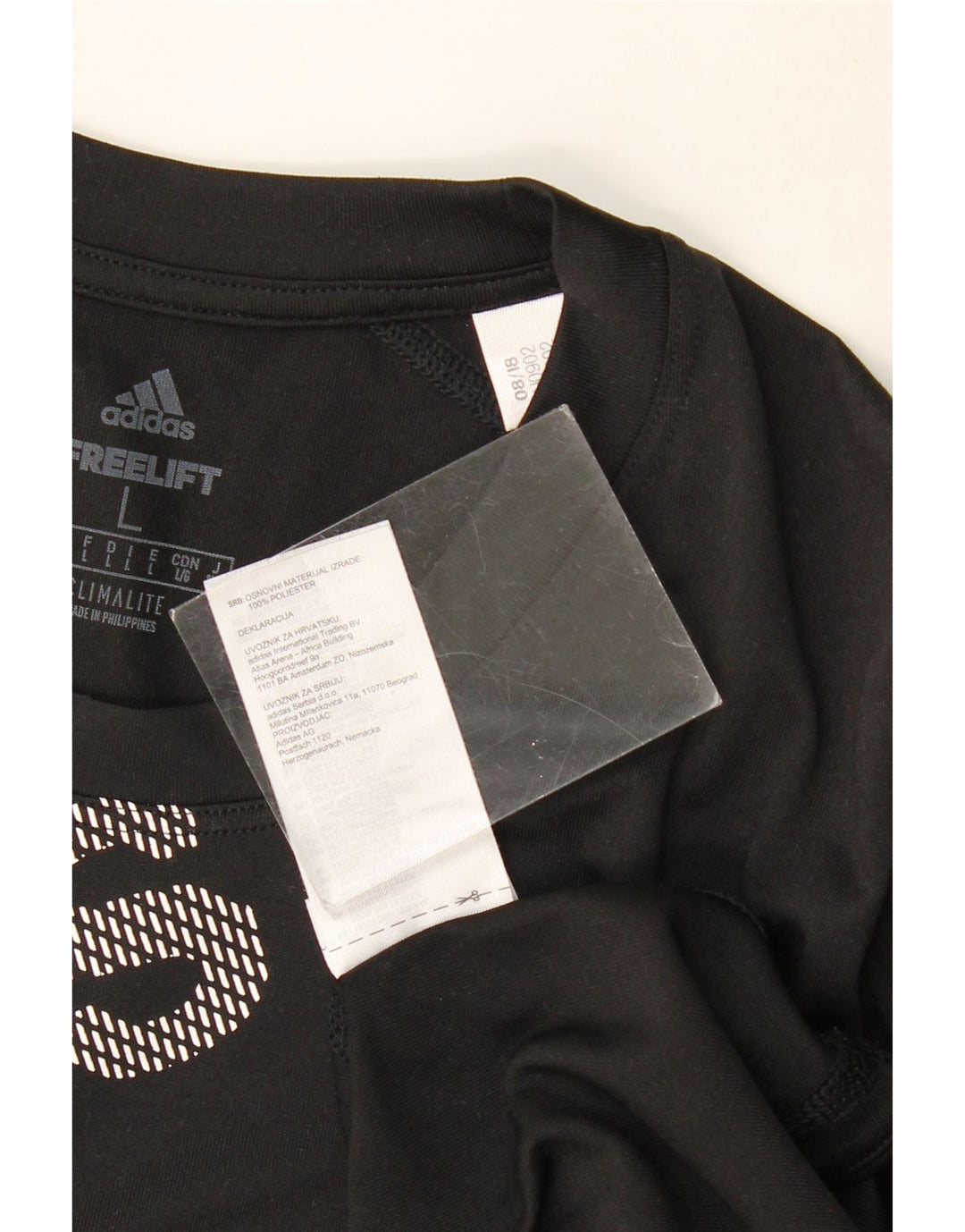 ADIDAS Mens Climalite Graphic T-Shirt Top Grande Poliéster Preto