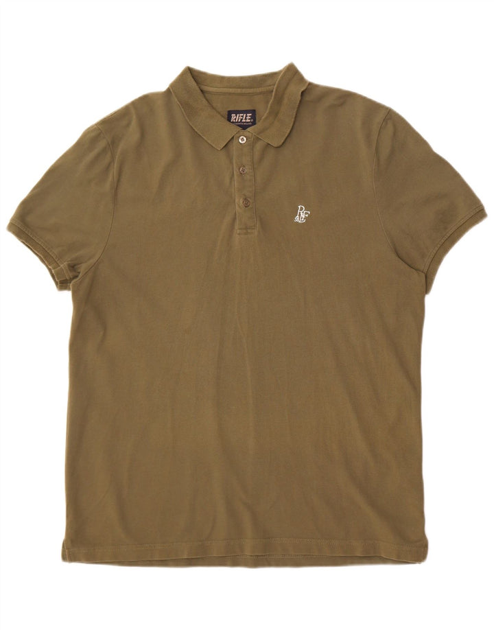 Camisa polo masculina Rifle 2XL algodão cáqui