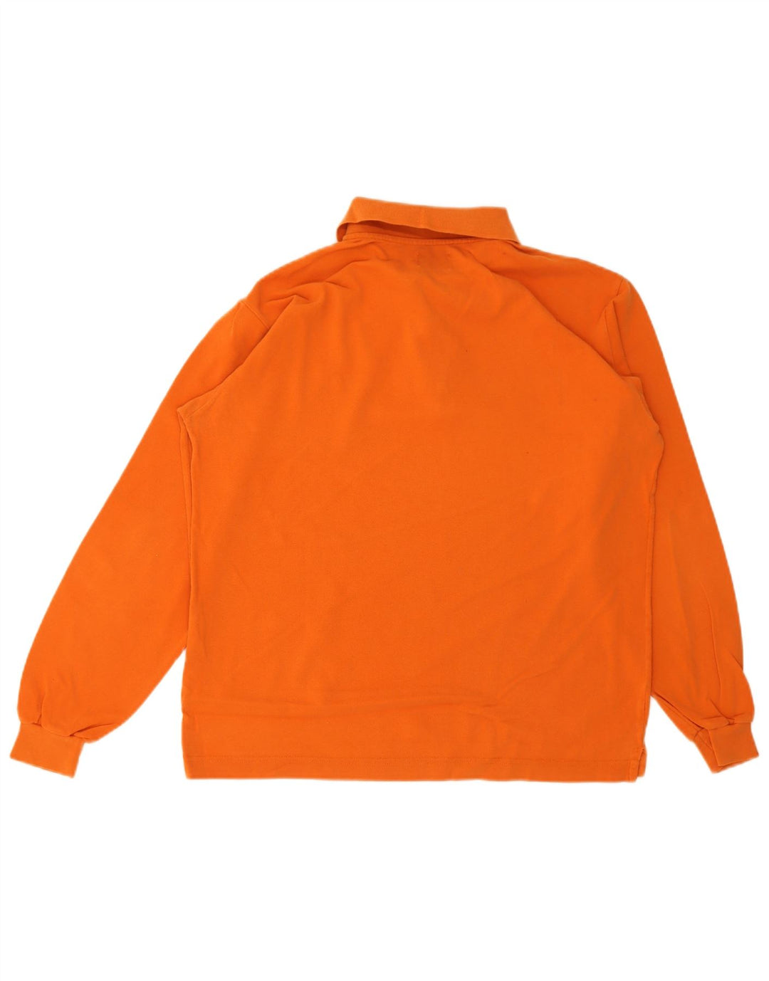 Camisa polo masculina de manga comprida Rifle algodão laranja médio