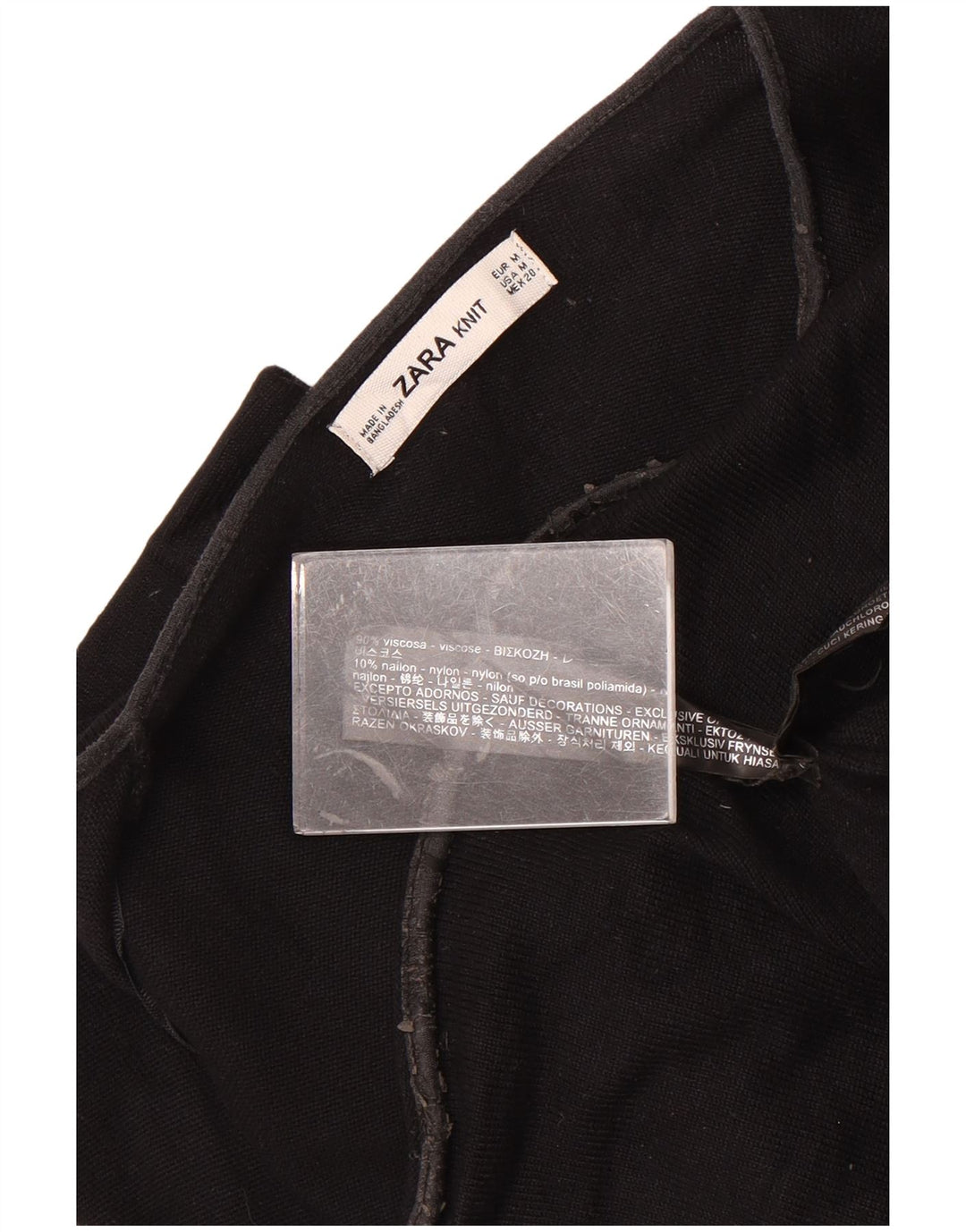 Suéter cardigã feminino grande da Zara Reino Unido 14 viscose preta média