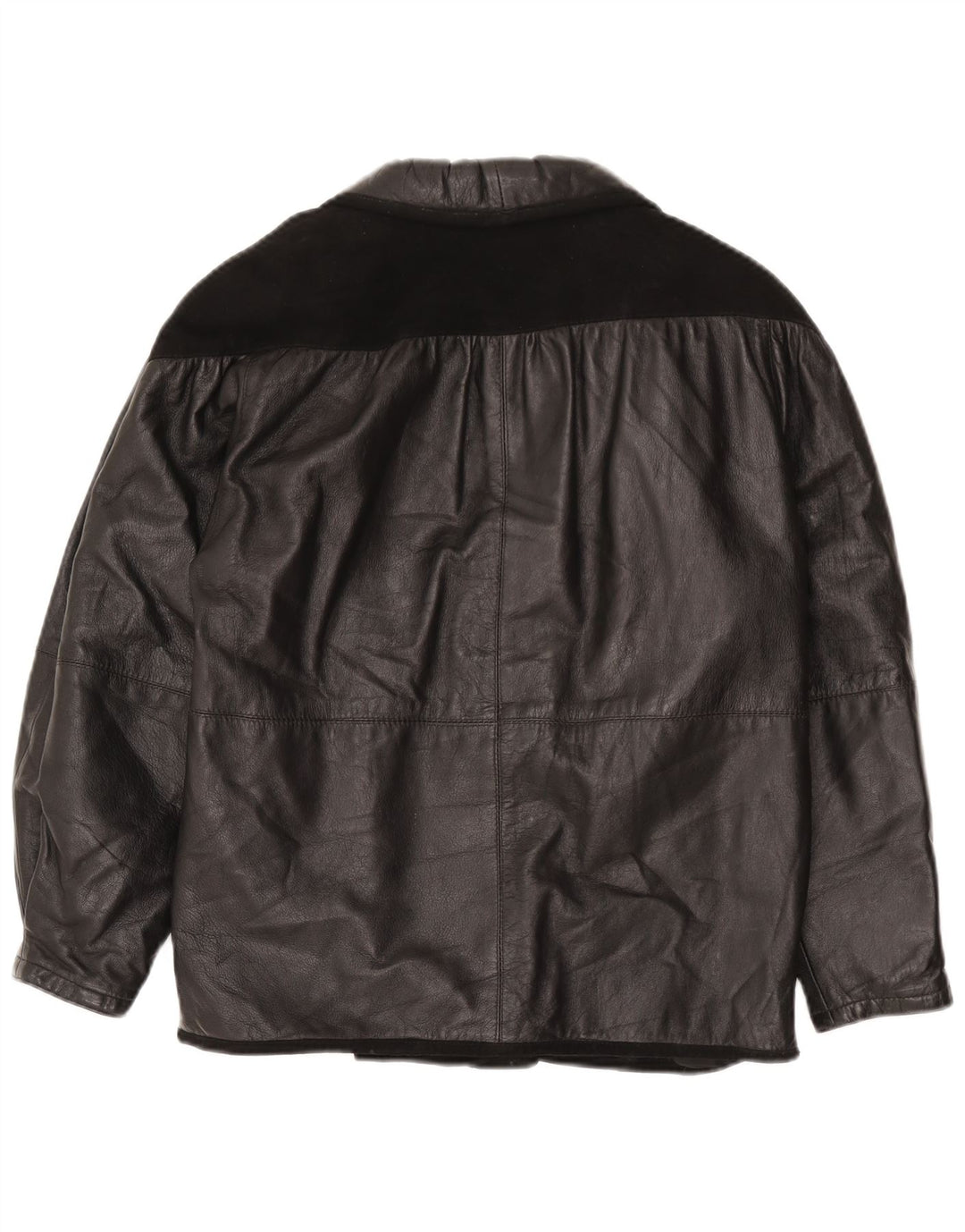 Jaqueta de couro feminina vintage UK 18 XL couro preto