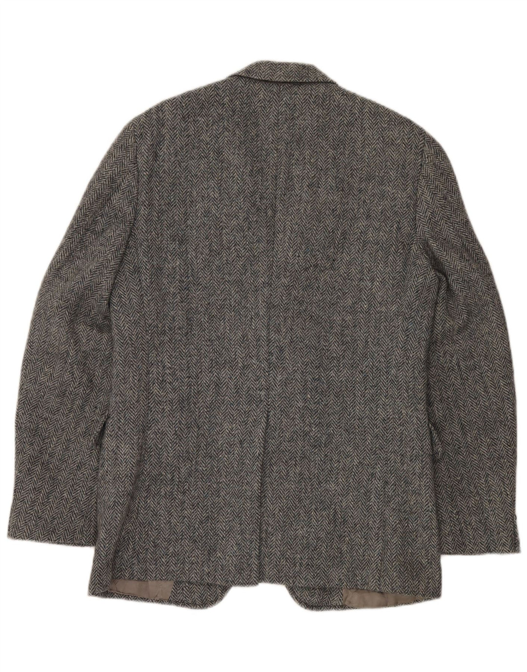 J.S.A. Jaqueta blazer masculina de 2 botões BANK Reino Unido 38 lã espinha de peixe cinza médio