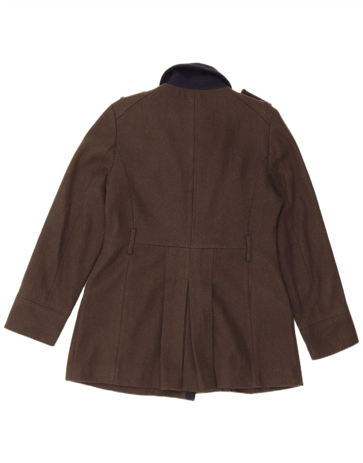 Casaco feminino Buffalo David Bitton com peito duplo UK 12 médio cáqui