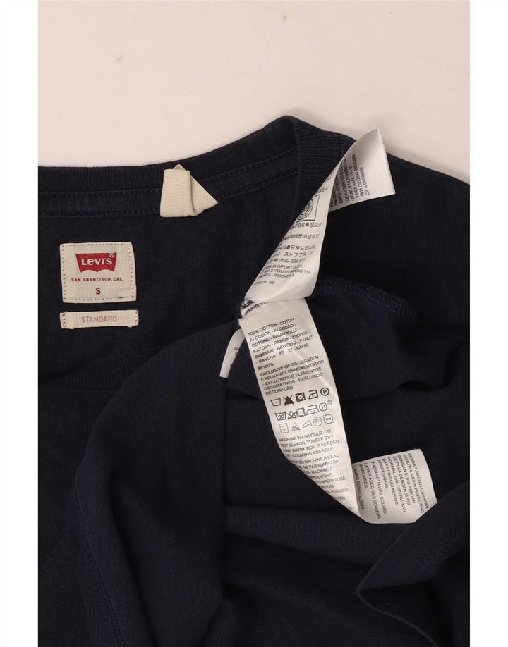 Camiseta masculina padrão Levi's Top pequeno algodão azul marinho