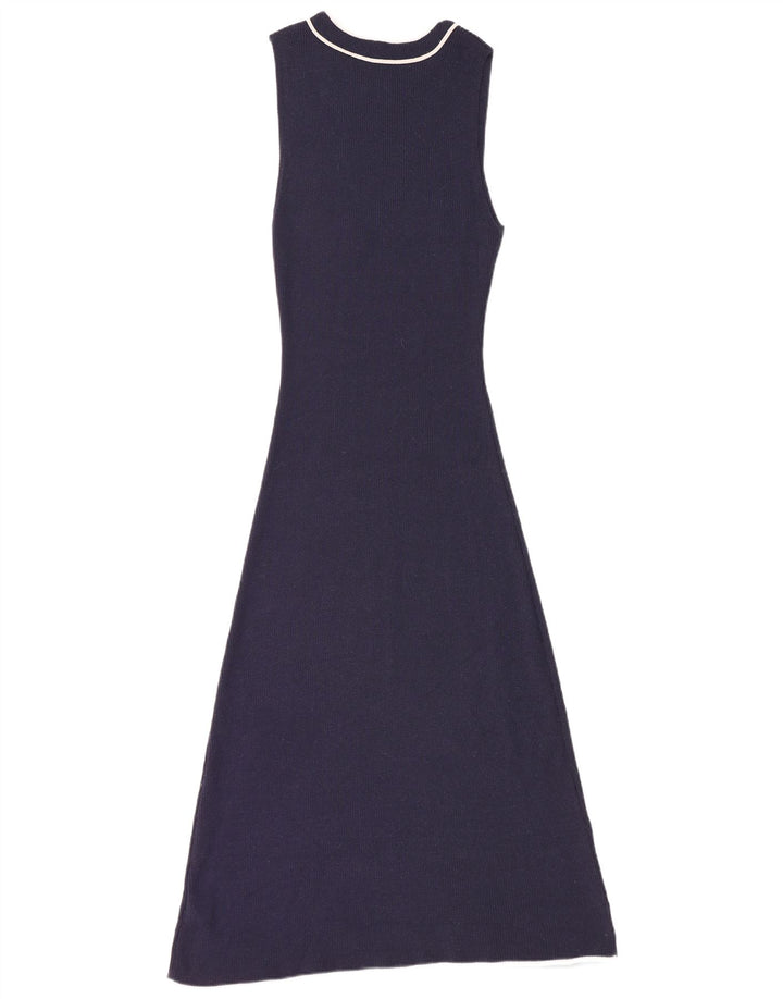 Vestido suéter feminino sem mangas da Marks & Spencer Reino Unido 12 médio azul marinho