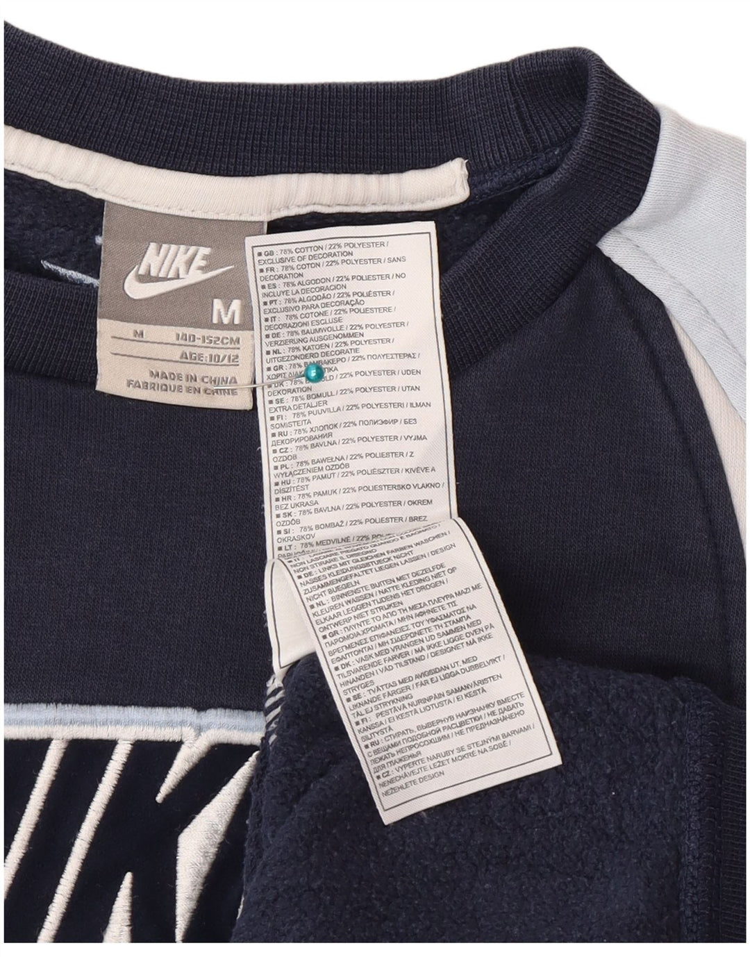 Moletom Nike Menino Jumper 10-11 Anos Médio Azul Marinho Colorblock