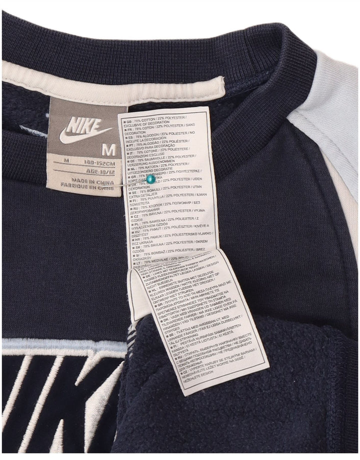 Moletom Nike Menino Jumper 10-11 Anos Médio Azul Marinho Colorblock
