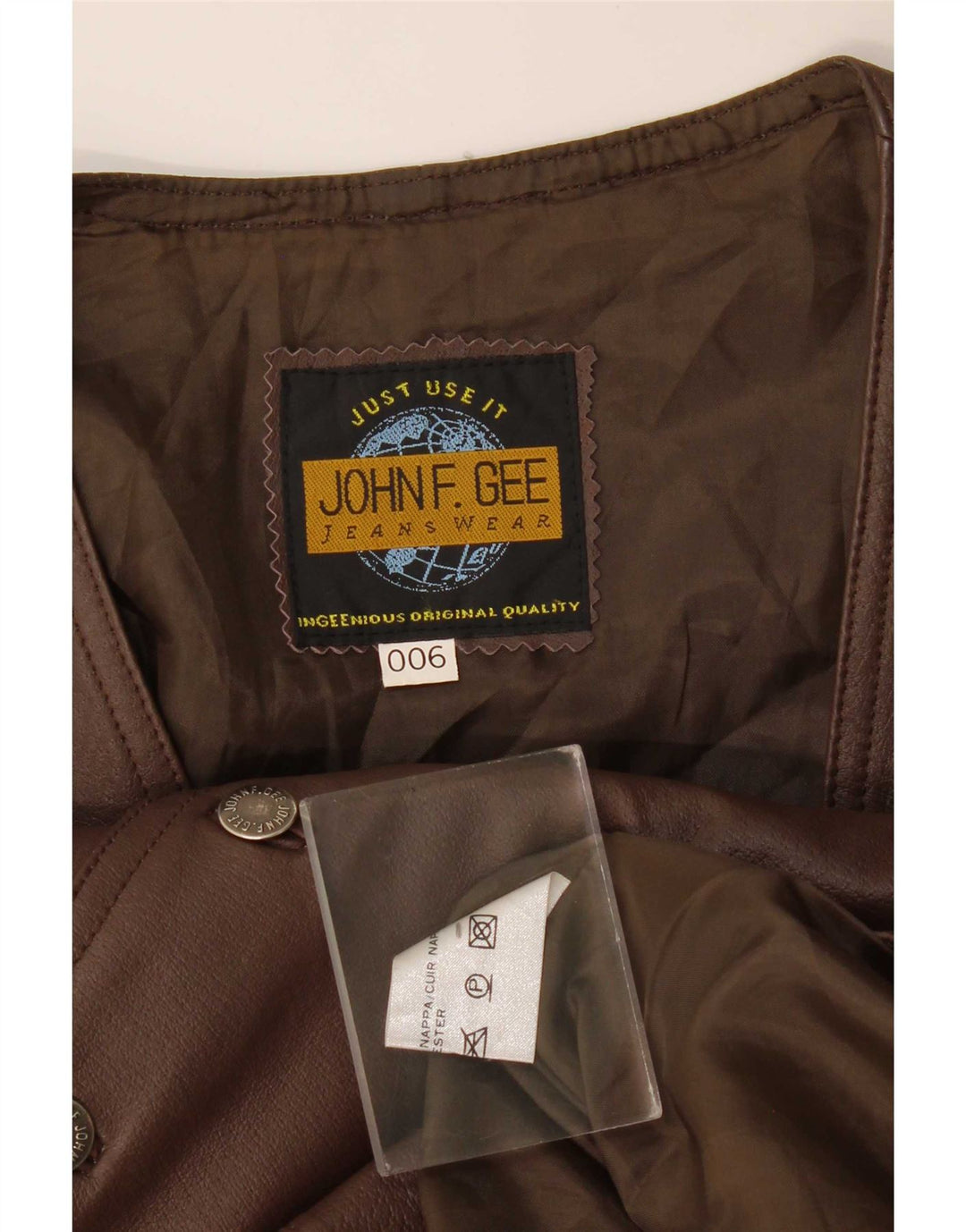 Colete de couro masculino John F Gee marrom médio