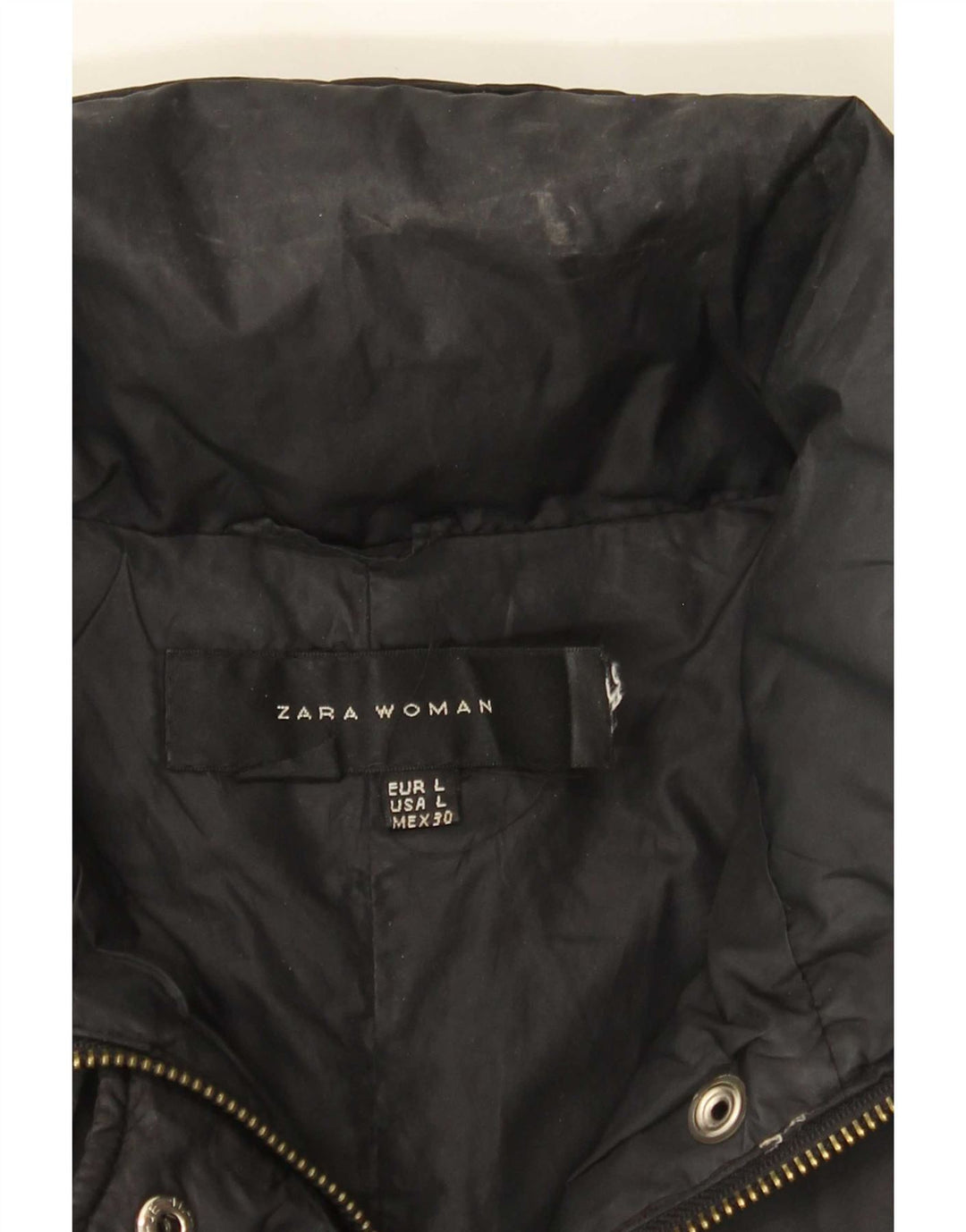 Jaqueta acolchoada feminina Zara UK 14 grande preta