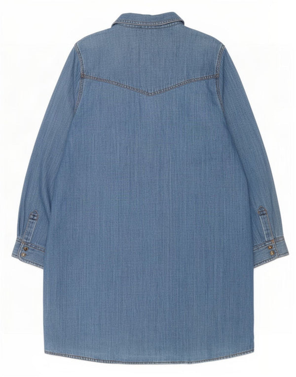 Vestido camisa jeans feminino de manga comprida Marks & Spencer Reino Unido 18 XL algodão azul