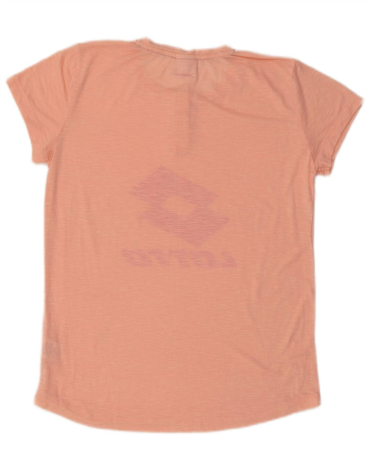 Camiseta feminina gráfica Lotto UK 14 poliéster rosa médio
