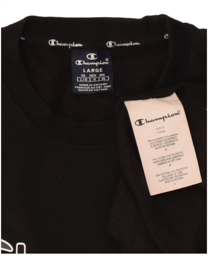 Champion moletom gráfico masculino jumper grande algodão preto