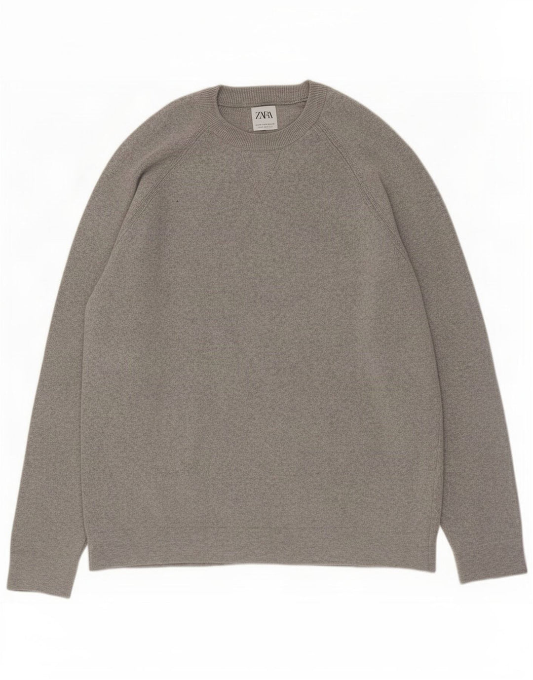 Zara Suéter masculino com gola redonda cinza médio