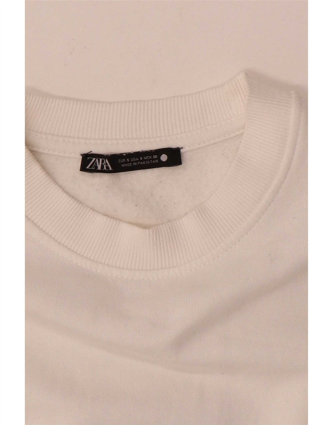 Zara moletom feminino jumper UK 10 pequeno branco