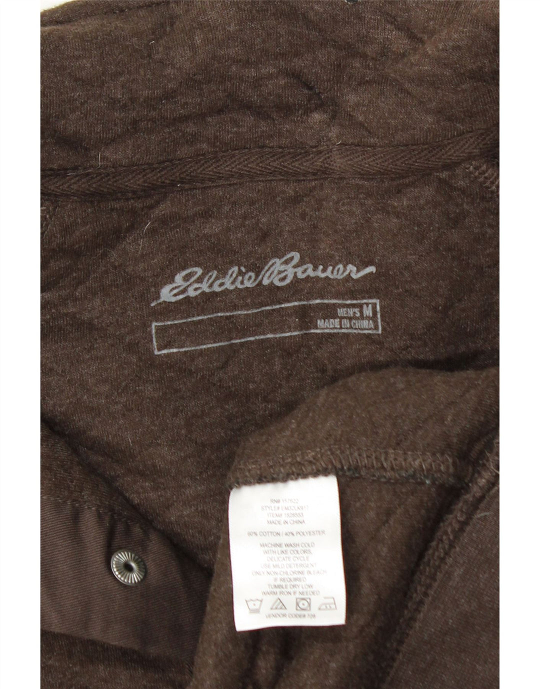 EDDIE BAUER Suéter masculino com gola redonda e algodão marrom médio