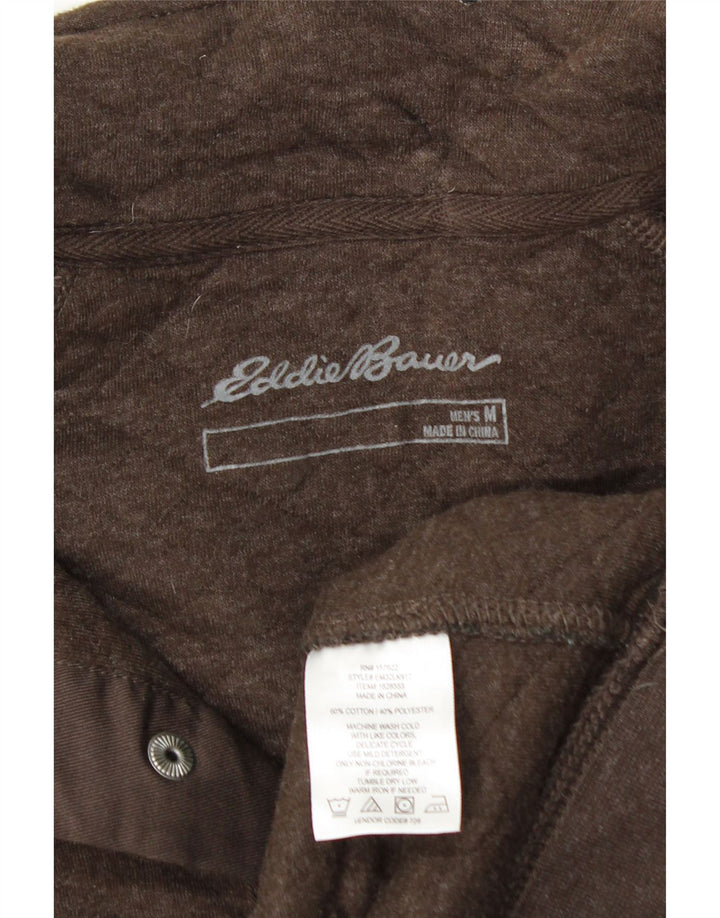 EDDIE BAUER Suéter masculino com gola redonda e algodão marrom médio