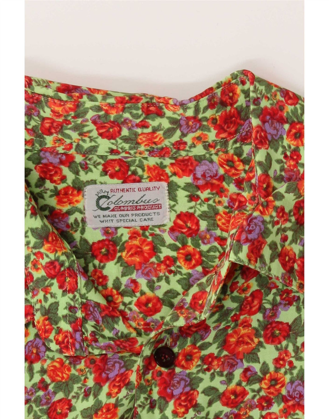Camisa masculina Colombus grande floral multicolorida