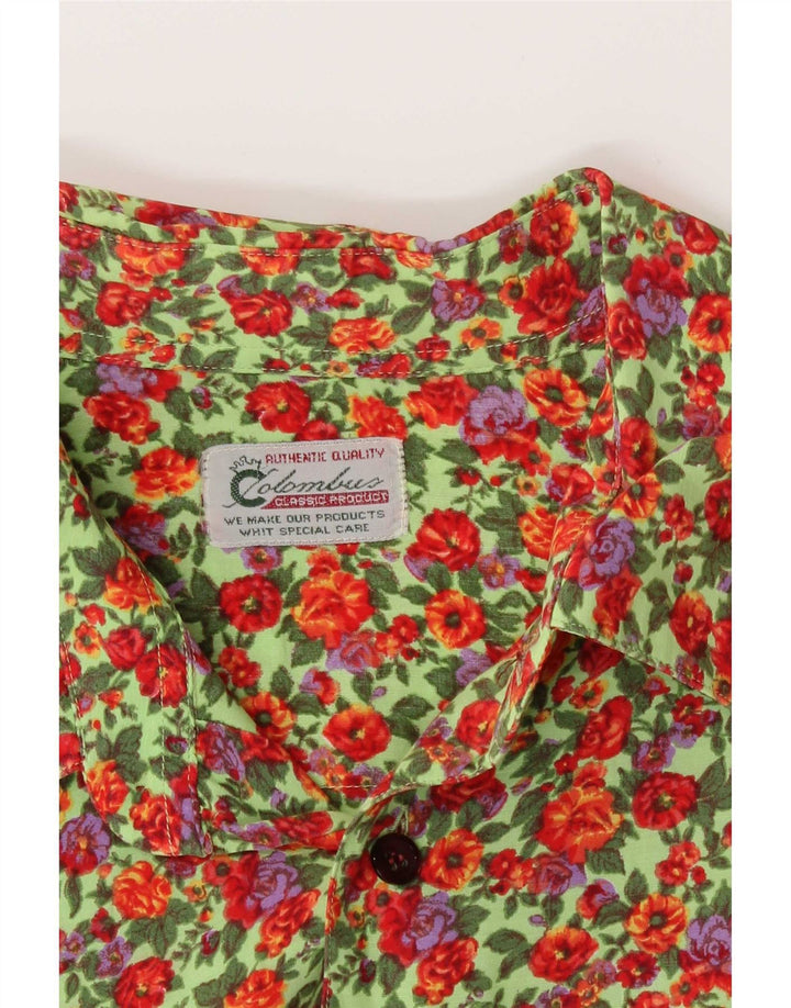 Camisa masculina Colombus grande floral multicolorida