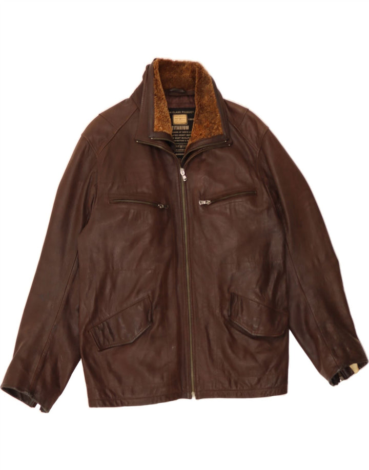 Jaqueta de couro masculina OAKWOOD UK 40 grande marrom