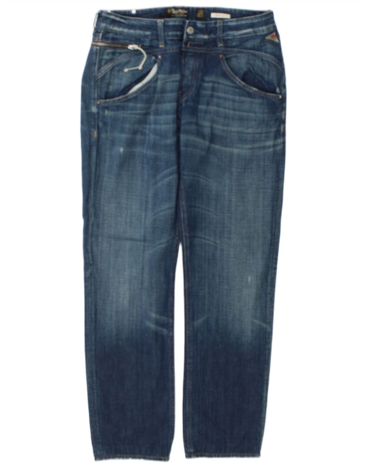Replay Jeans retos femininos desgastados W31 L34 azul algodão