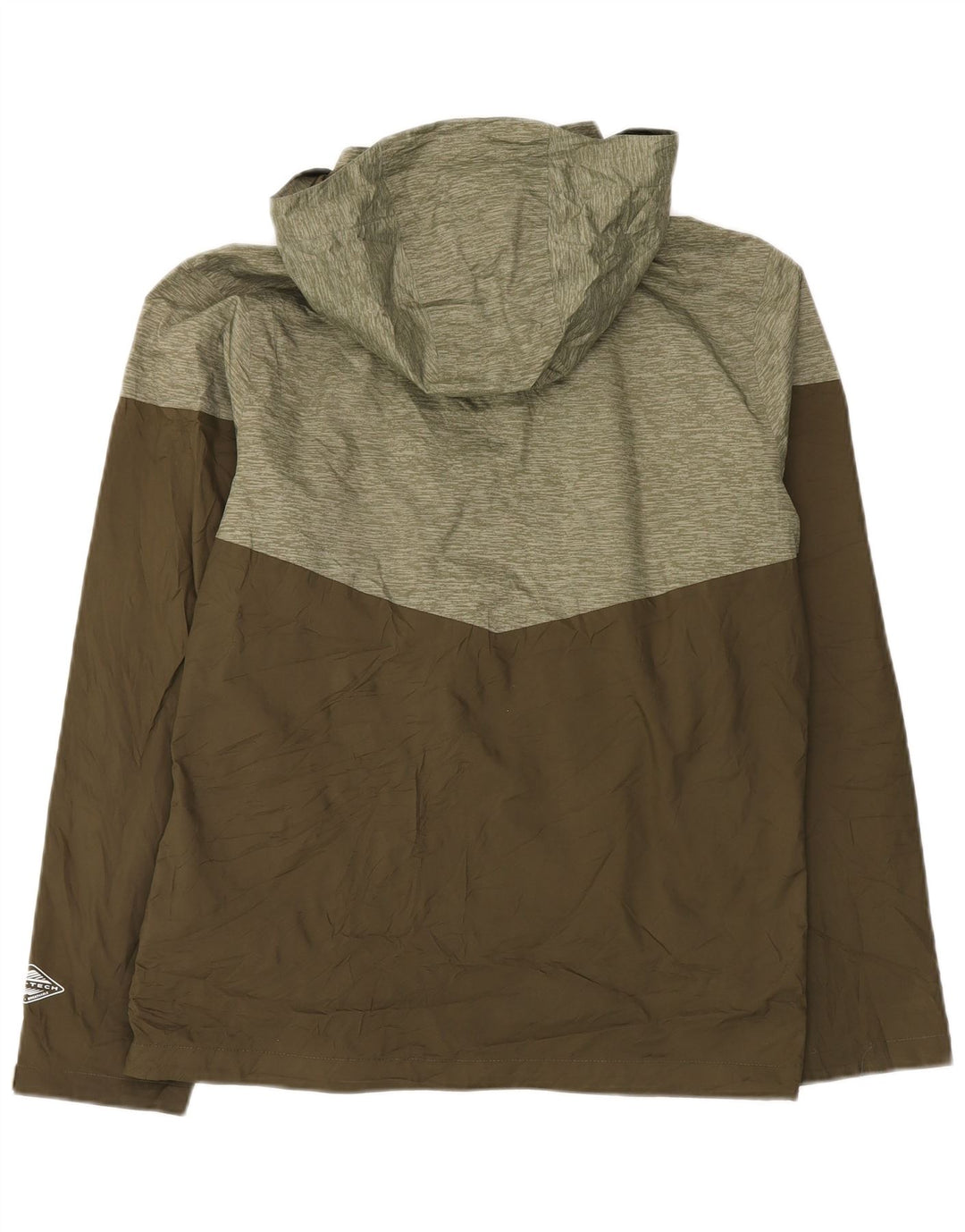 Jaqueta de chuva masculina Columbia com capuz UK 38 poliéster colorblock cáqui médio