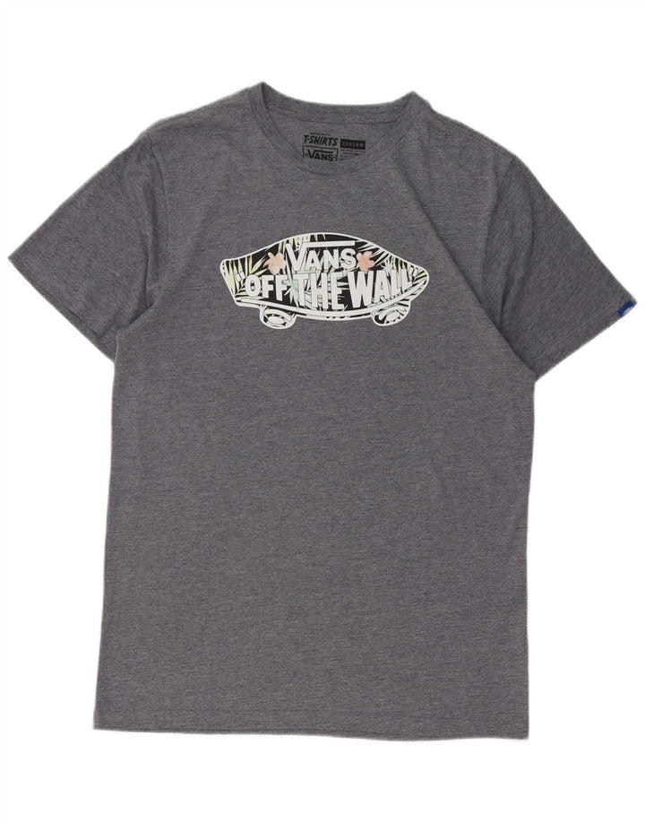 Vans Camiseta masculina gráfica Top cinza médio algodão manchado