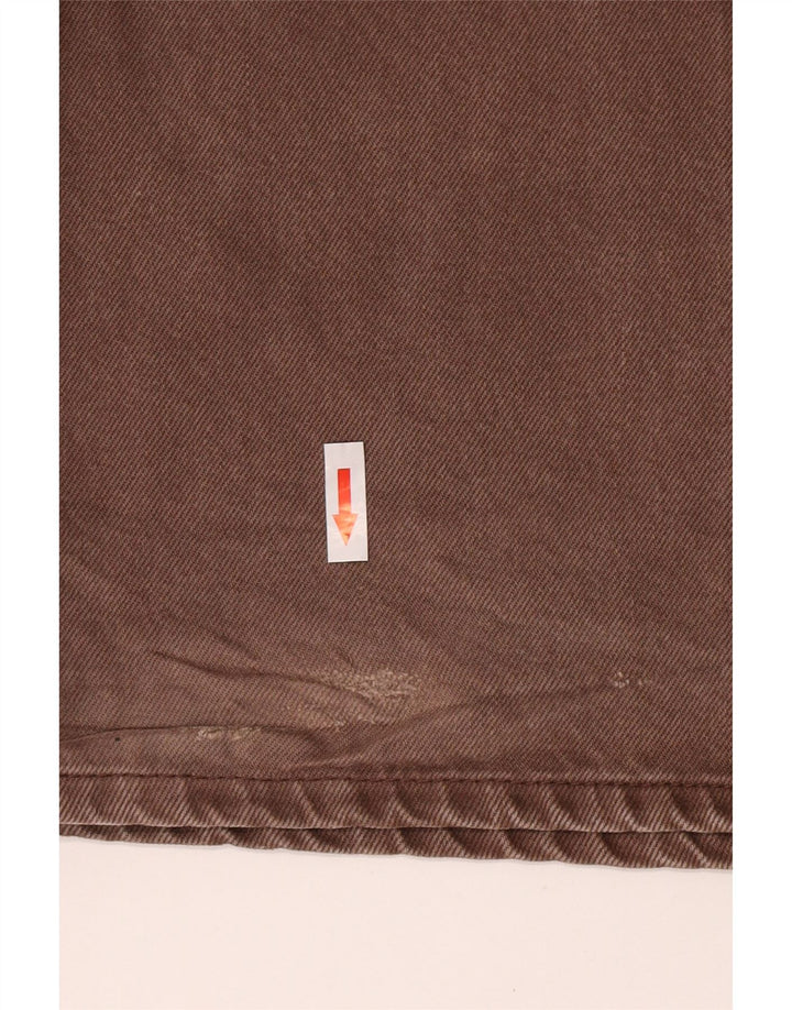 Calça jeans reta feminina Zara W30 L33 algodão marrom
