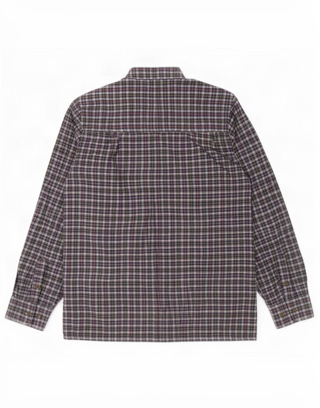 Camisa masculina vintage de flanela tamanho 39/40 algodão xadrez azul médio
