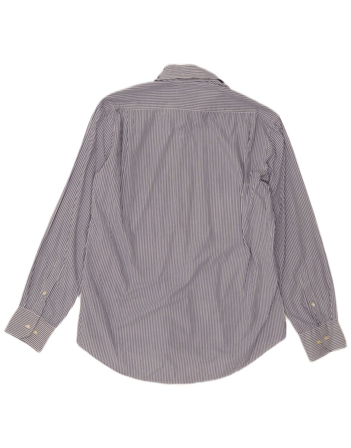 Camisa masculina de ajuste regular DACK'S algodão listrado azul médio