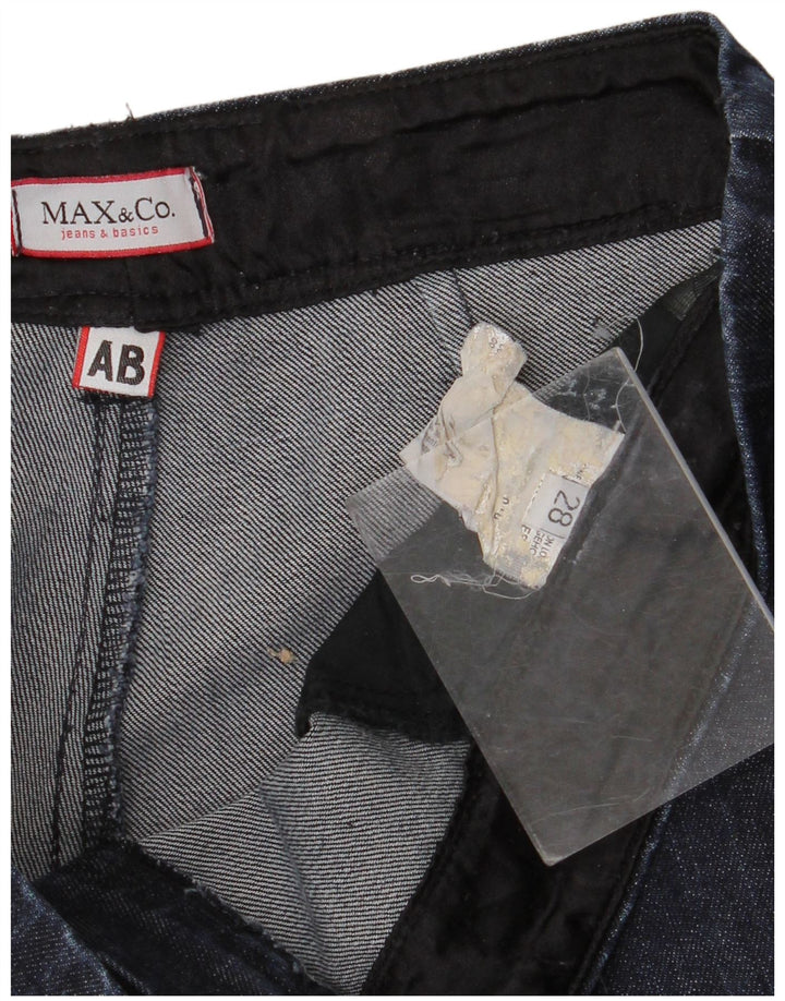 Jeans feminino de perna larga Max & Co. W28 L28 azul marinho